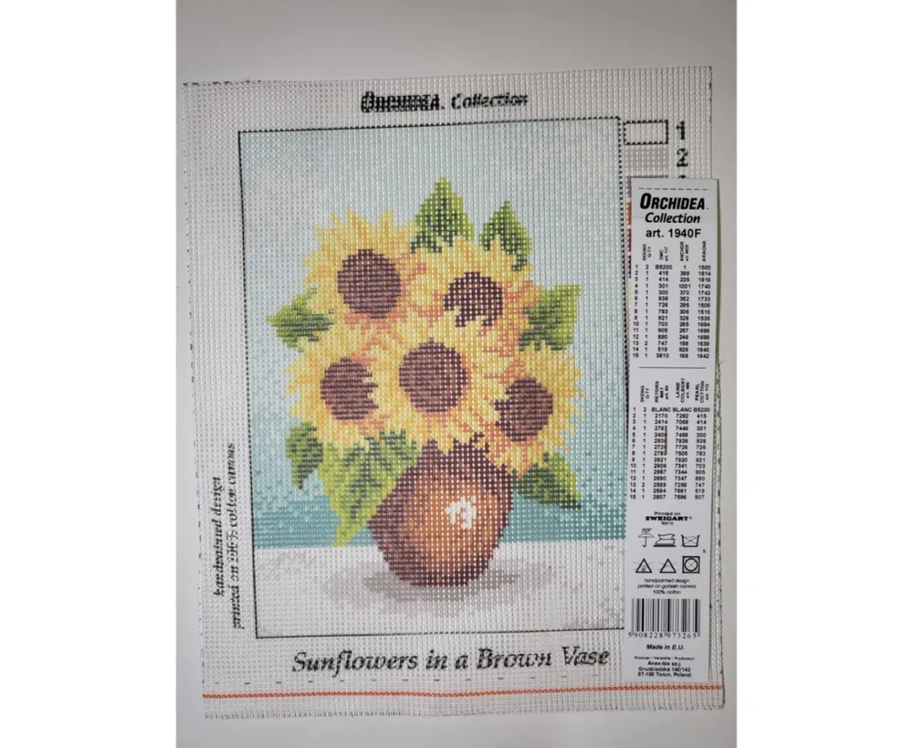 Orchidea Sunflowers Needlepoint Canvas