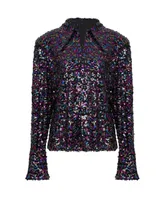 Nocturne Women's Multicolor Sequined Shirt - Multi