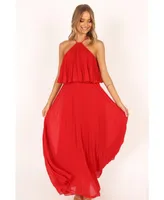 Petal and Pup Women's Gia Pleated Halterneck Maxi Dress