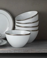 Noritake Charlotta Platinum 4 Piece 6" Cereal Bowls Set, 29 oz, Service for 4