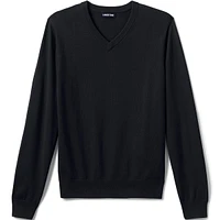 Lands' End Men's Cotton Modal Fine Gauge V-neck Sweater