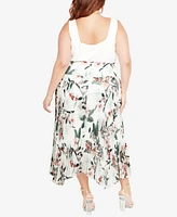 City Chic Plus Natalie Print Midi Skirt