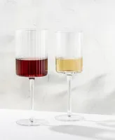 JoyJolt Elle Ribbed Red Wine Glass 2 Piece Set