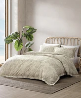 Tommy Bahama Home Costa Blanca Cotton Reversible 3 Piece Duvet Cover Set, Full/Queen