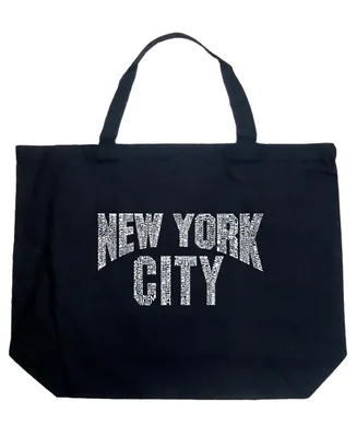 Nyc Neighborhoods - Large Word Art Tote Bag