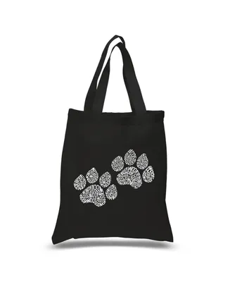 Woof Paw Prints - Small Word Art Tote Bag