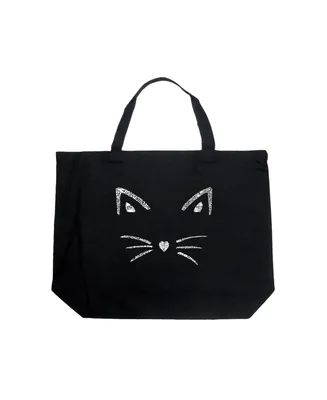 Whiskers - Large Word Art Tote Bag