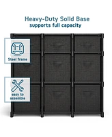 Nestl Heavy Duty 9 Cube Storage Organizer with Fabric Bins