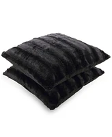 Cheer Collection Plush Reversible Faux Fur 2-Pack Decorative Pillow