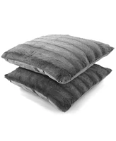 Cheer Collection Plush Reversible Faux Fur 2-Pack Decorative Pillow