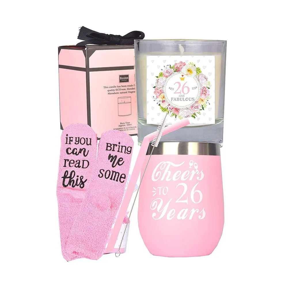 Meant2tobe 26th Birthday Tumbler Gift for Women, Stylish and Fun Drinkware for Celebrating 26 Years, Perfect for Birthday Decorations and Party Favors