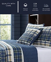 Nautica Marina Cove Cotton Reversible 3 Piece Quilt Set, Twin