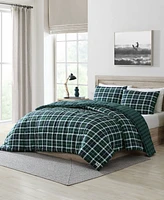 Closeout! Nautica North Sail Plaid Brushed Microfiber Piece Comforter Set