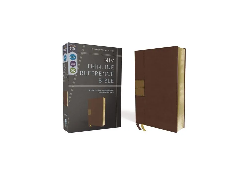Niv, Thinline Reference Bible, Leathersoft, Brown, Red Letter, Comfort Print by Zondervan