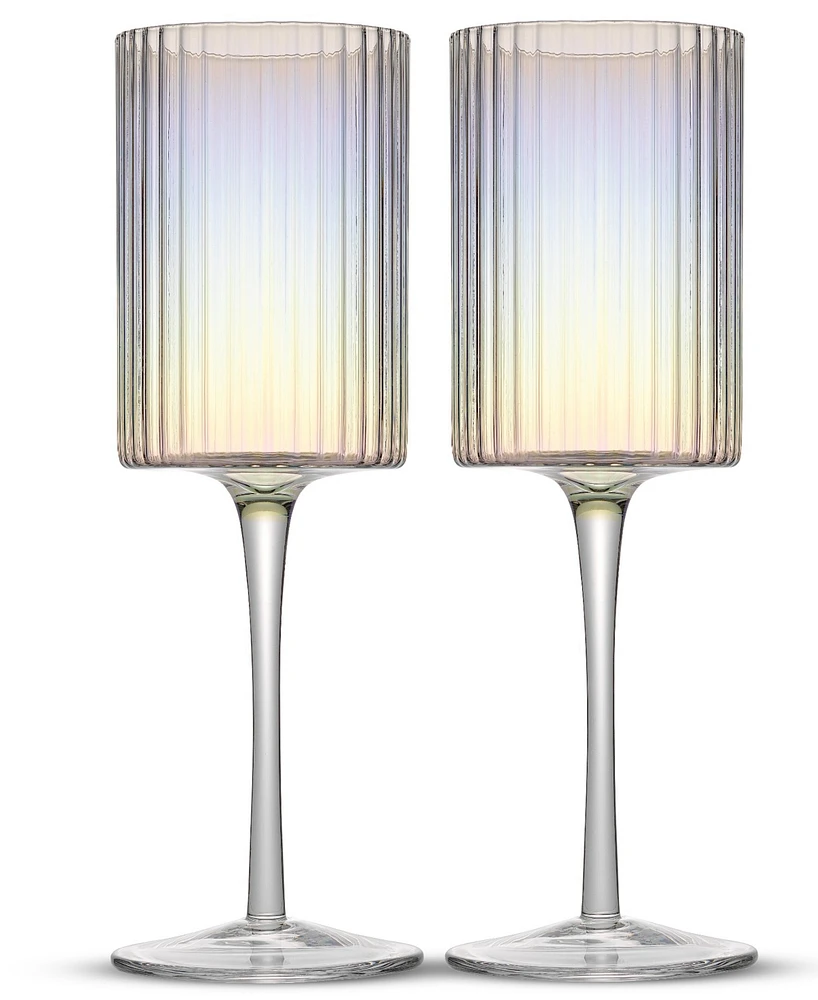 JoyJolt Christian Siriano Chroma Iridescent Wine Glasses