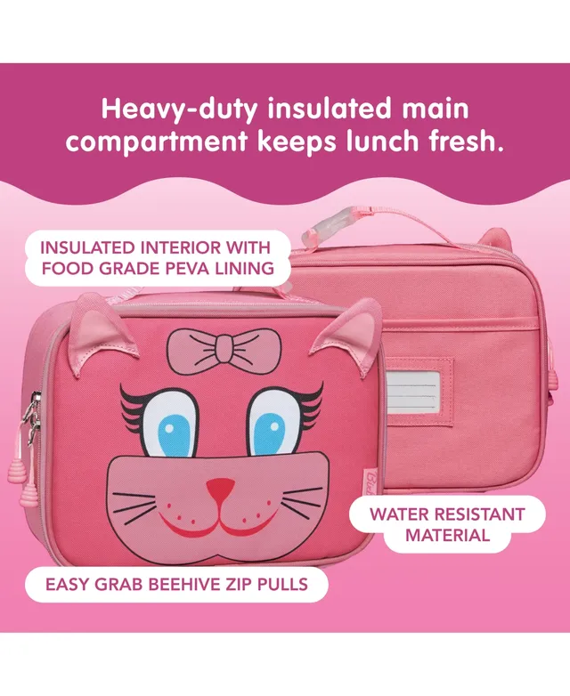 Bixbee Kitty Lunchbox - Kids Lunch Box, Insulated Lunch Bag For