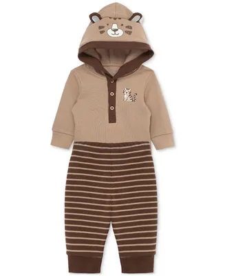 Little Me Baby Boys Cotton Tiger Bodysuit and Striped Pants, 2 Piece Set