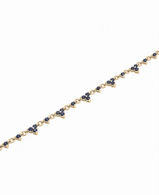 Black Sapphire Mini Cluster Ankle Bracelet (7/8 ct. t.w.) in 14k Gold-Plated Sterling Silver
