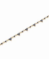 Black Sapphire Mini Cluster Ankle Bracelet (7/8 ct. t.w.) in 14k Gold-Plated Sterling Silver