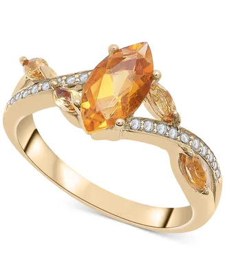 Citrine (3/4 ct. t.w.) & Diamond Accent Swirl Ring in 14k Gold-Plated Sterling Silver