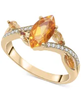 Citrine (3/4 ct. t.w.) & Diamond Accent Swirl Ring in 14k Gold-Plated Sterling Silver