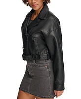 Levi's Women's Cropped Belted Moto Jacket