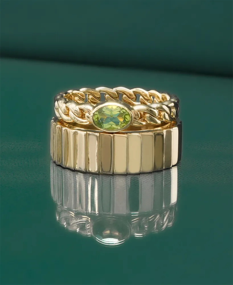 Audrey by Aurate Green Tourmaline Chain Link Ring (1/2 ct. t.w.) Gold Vermeil, Created for Macy's
