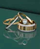 Audrey by Aurate Diamond Crossover Ring (1/10 ct. t.w.) Gold Vermeil, Created for Macy's