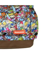 Nickelodeon '90s Cartoon Rugrats Ren and Stimpy Laptop School Travel Backpack With Faux Leather Bottom