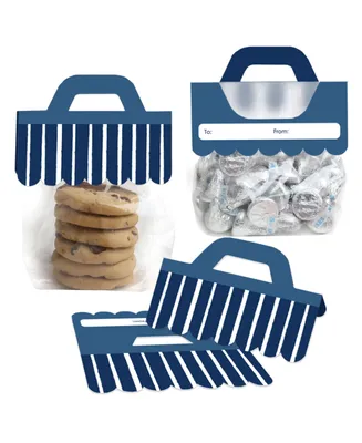 Navy Stripes - Diy Simple Party Bag Labels - Candy Bags with Toppers - Set of 24