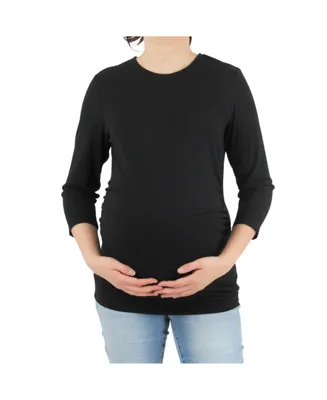 Indigo Poppy Maternity Long Sleeeve T-Shirt