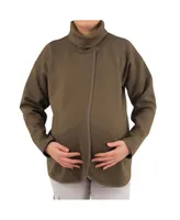 Indigo Poppy Maternity Cross-Front Nursing Pullover Sweater