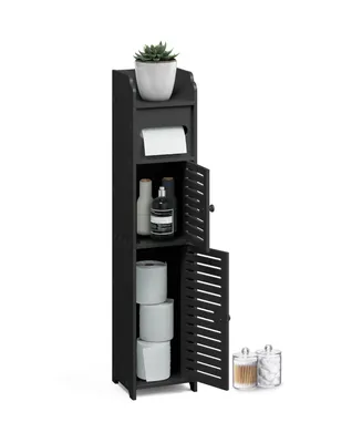 Nestl Narrow Bathroom Storage Cabinet & Organizer with 2 Doors 3 Shelves