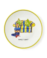 Kit Kemp for Spode Doodles 4 Piece Tidbit Plate Set, Service for 4