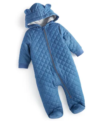 First Impressions Baby Boys Denim Snowsuit, Created for Macy's