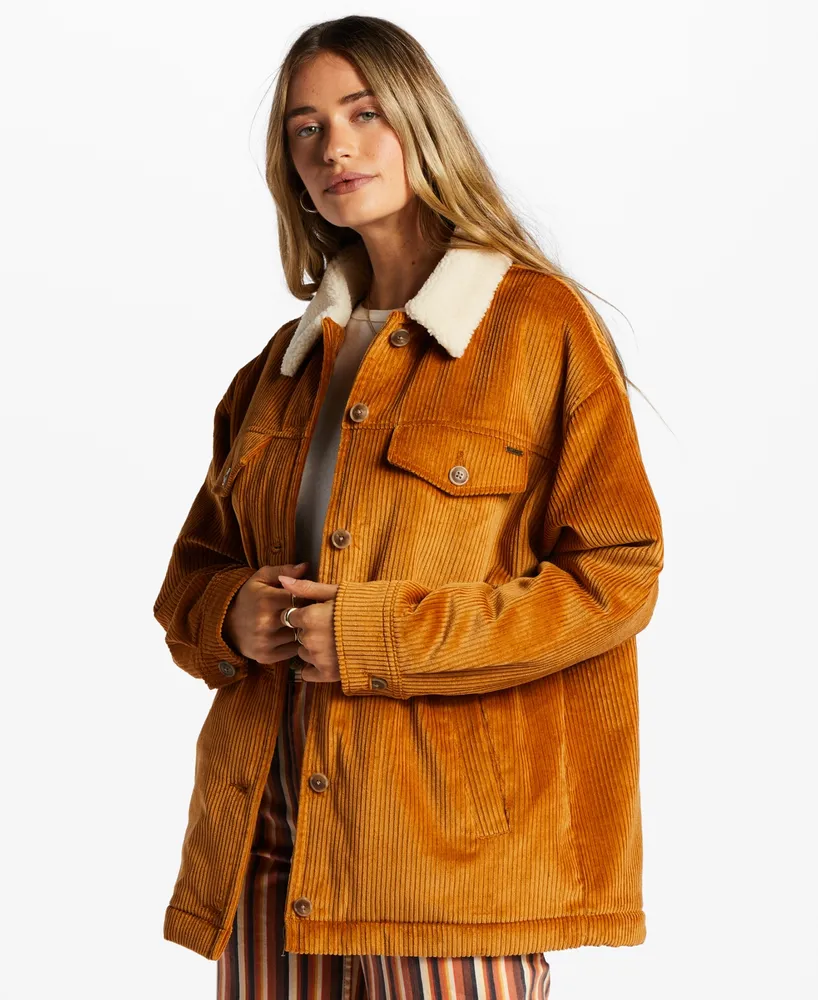 Billabong Juniors' Cold Day Oversized Corduroy Trucker Jacket