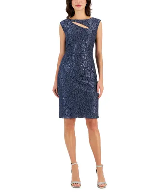Connected Women's Sequined-Lace Sheath Dress