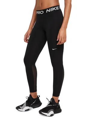 Nike Pro Women's Mid-Rise Mesh-Paneled Leggings