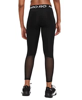 Nike Pro Women's Mid-Rise Mesh-Paneled Leggings