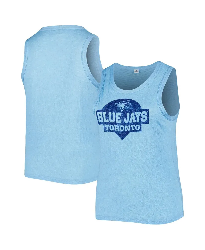 Women's Soft As A Grape Royal Toronto Blue Jays Plus High Neck Tri-Blend Tank Top