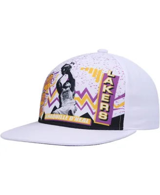 Men's Mitchell & Ness Shaquille O'Neal White Los Angeles Lakers Hardwood Classics 90's Playa Deadstock Snapback Hat