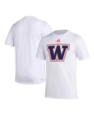 Men's adidas White Washington Huskies Pregame Aeroready T-shirt