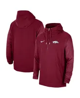 Men's Nike Cardinal Arkansas Razorbacks 2023 Coach Half-Zip Hooded Jacket