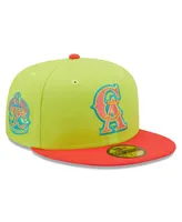 Men's New Era Green, Red California Angels, Los Angeles Angels Cyber Highlighter 59FIFTY Fitted Hat