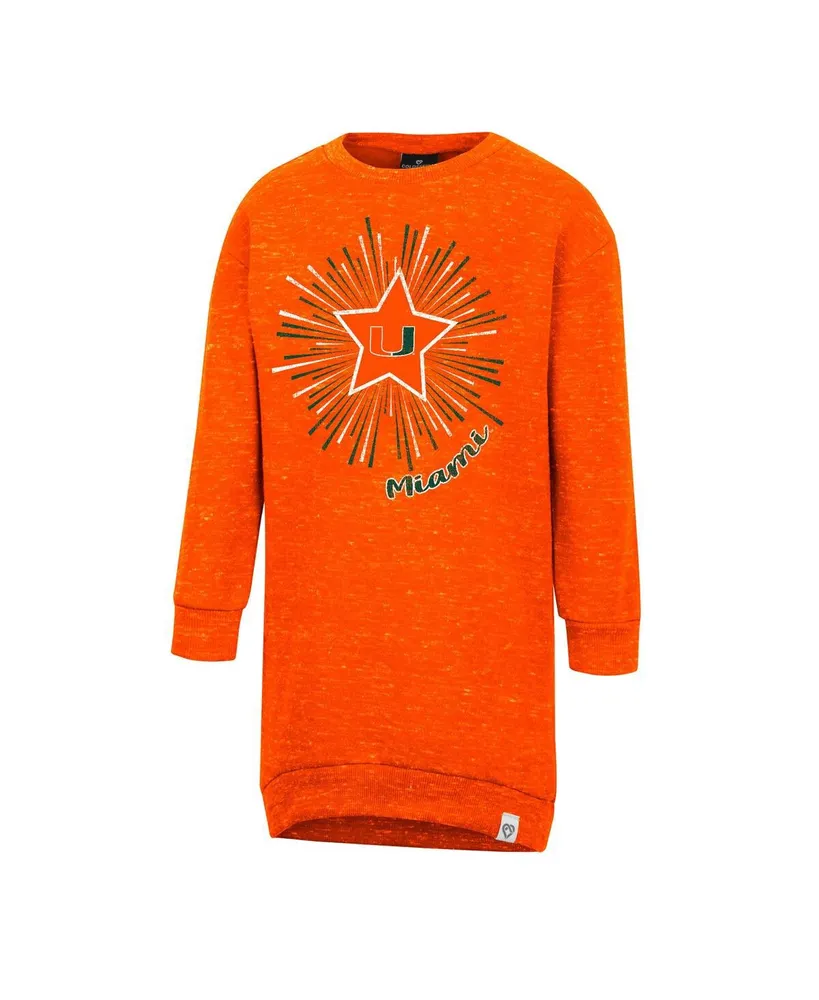 Toddler Girls Colosseum Orange Miami Hurricanes Cindy Lou Sweatshirt Dress