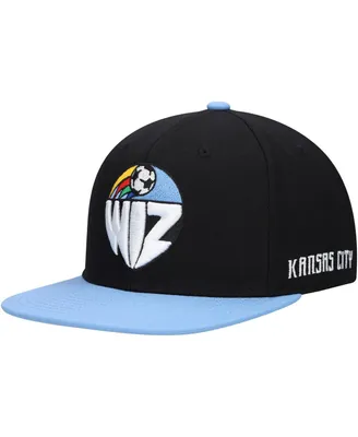 Men's Mitchell & Ness Black Sporting Kansas City Throwback Logo Snapback Hat