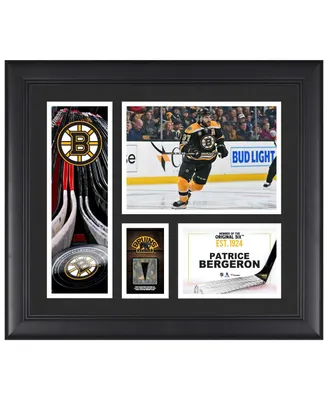 Patrice Bergeron Boston Bruins Framed 15" x 17" Player Collage with a Piece of Game-Used Puck