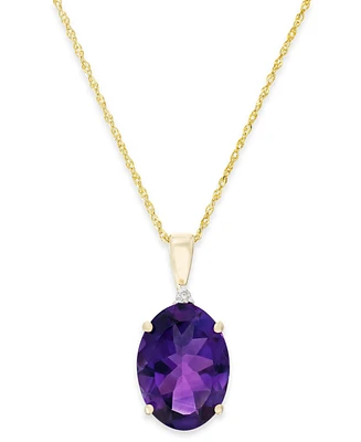 Amethyst (7-1/3 ct. t.w.) and Diamond Accent Oval Pendant Necklace 14k Gold (Also Available Blue Topaz & Mystic Topaz)