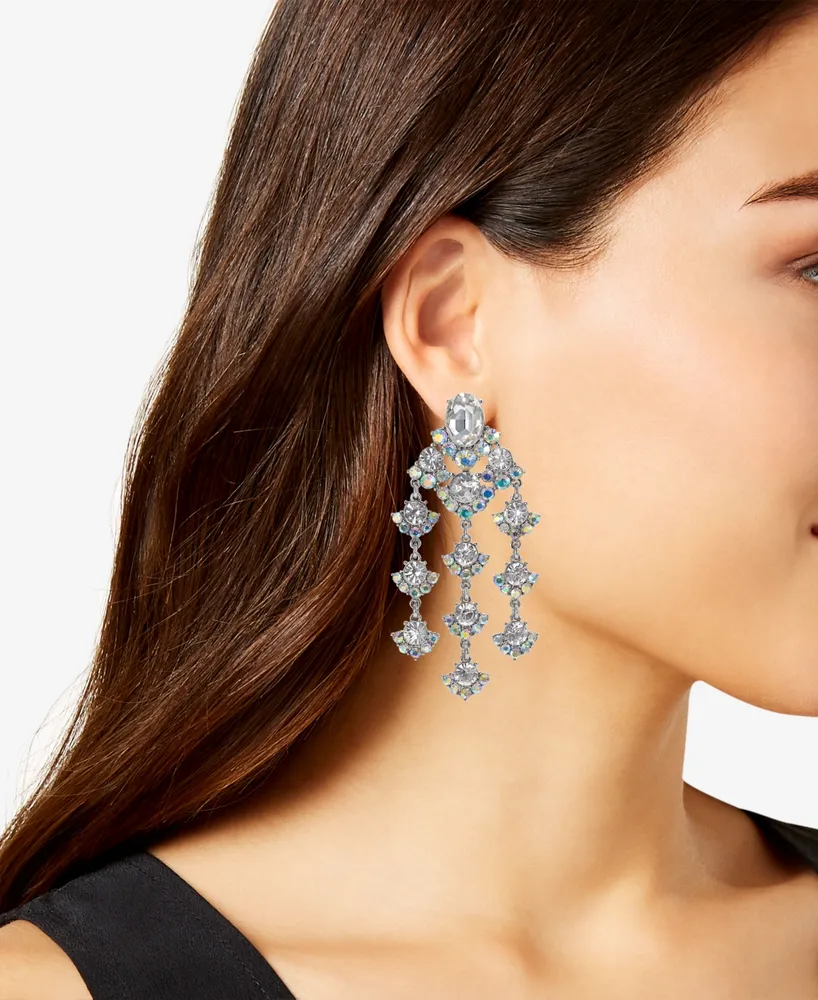 I.n.c. International Concepts Silver-Tone Chandelier Crystal Earrings, Created for Macy's