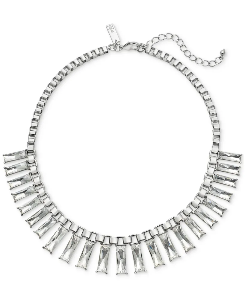 I.n.c. International Concepts Rectangular Crystal Necklace, 17"+3" extender, Created for Macy's